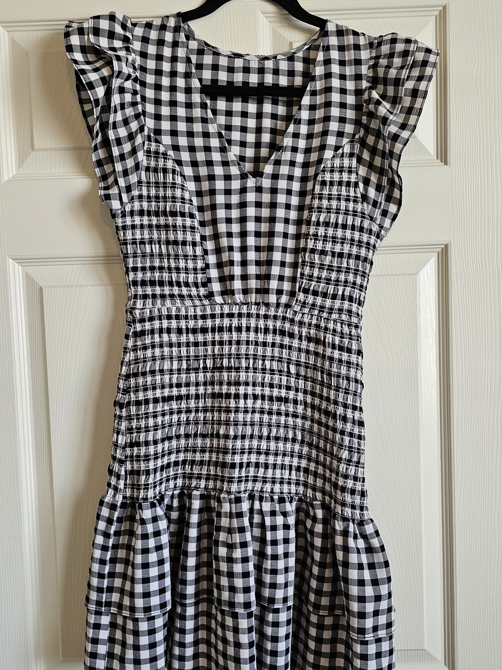 Black & White Gingham V-Neck Sundress